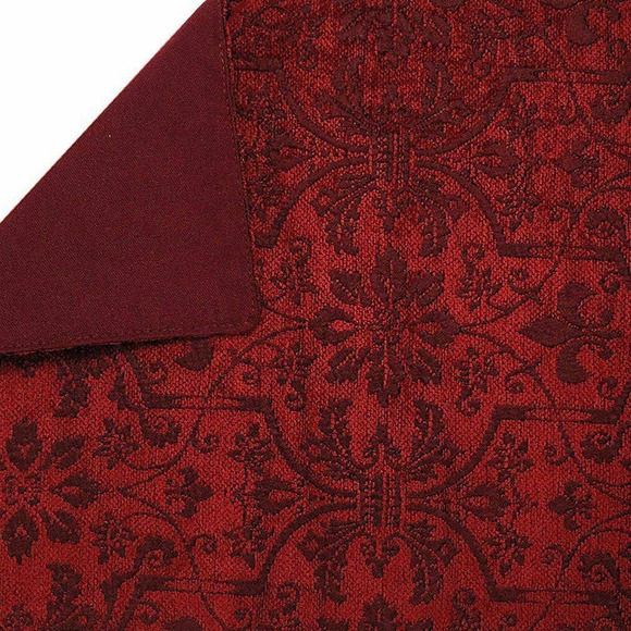 Cambridge Fleur de Lis Tapestry Placemats Toile Red Merlot 18x13" Set of 4 - Picture 2 of 5